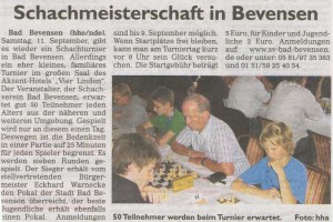 Schachmeisterschaft in Bevensen